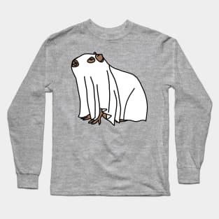 Boo Sheet Halloween Capybara Long Sleeve T-Shirt